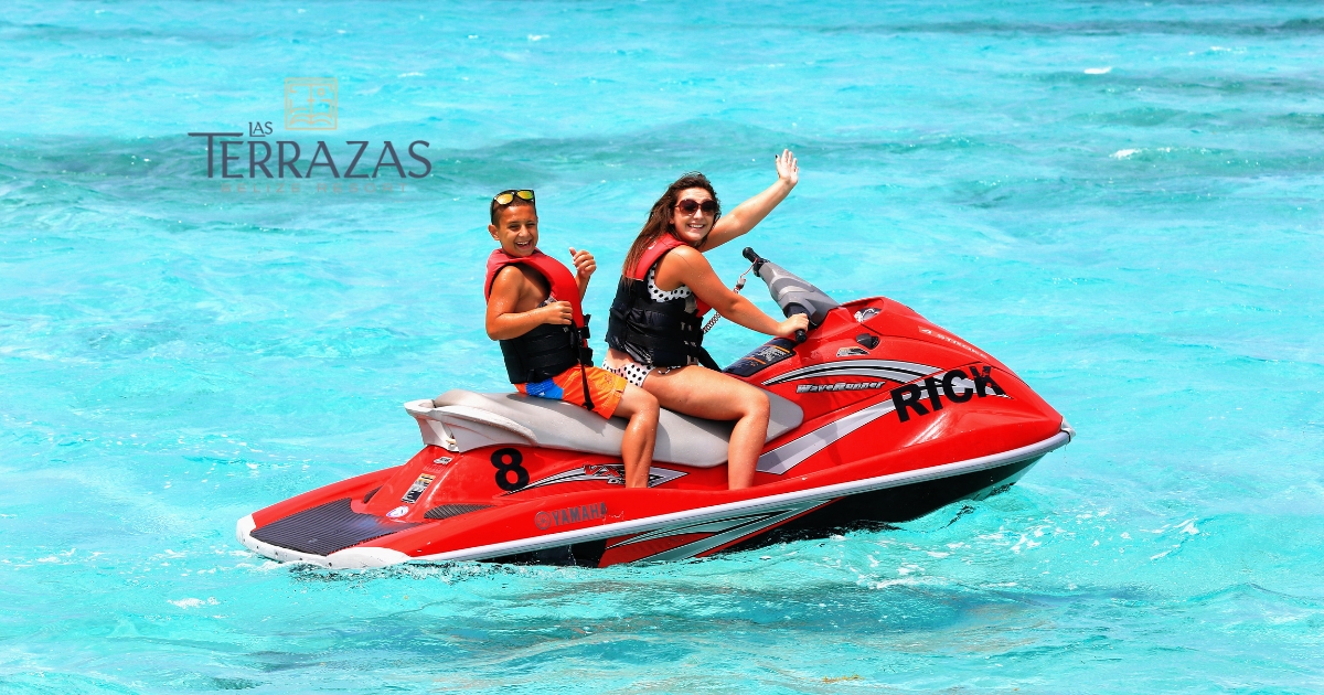 Jet sking  on the crystal waters of Ambergris Caye!