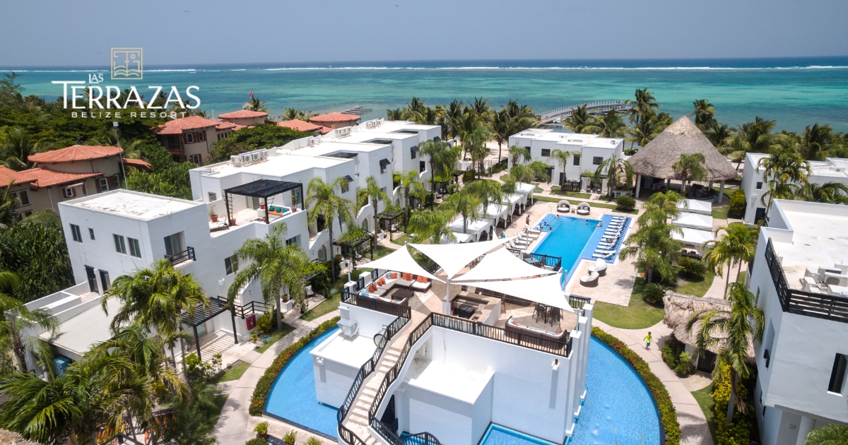 A stunning aerial shot of the Las Terrazas property.