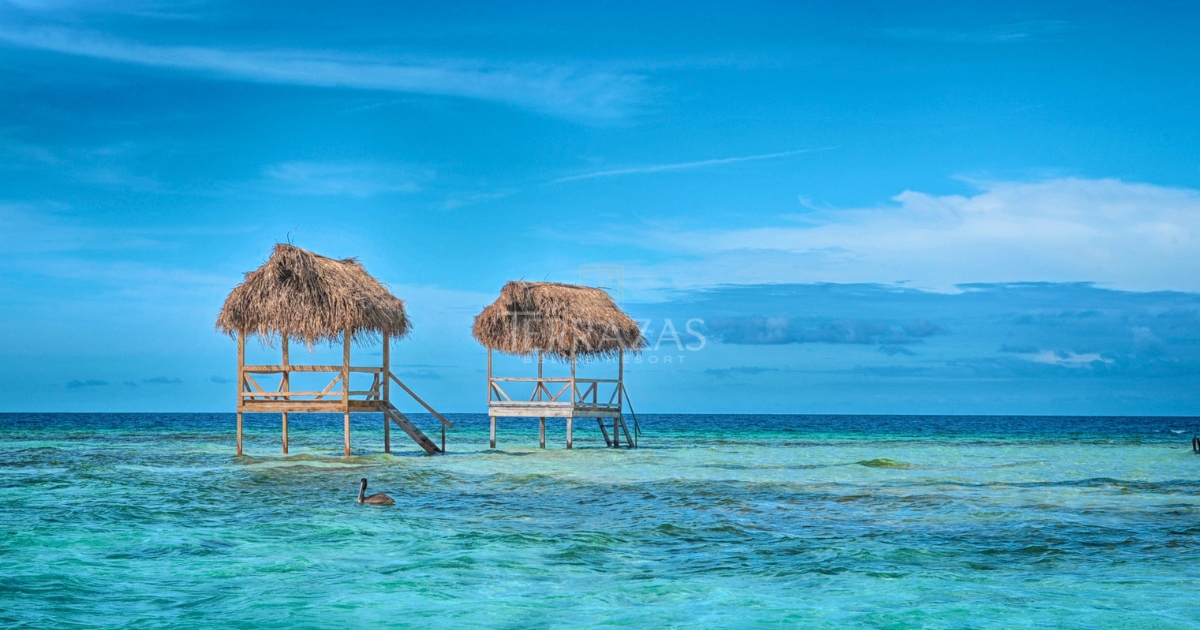 Ambergris Caye Reed Huts on the water