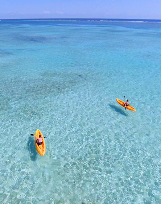 Kayaks on the Ocean